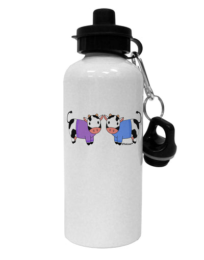 Cute Pair of Sweater Cows Aluminum 600ml Water Bottle-Water Bottles-TooLoud-White-Davson Sales