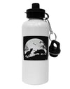 T-Rex and Triceratops Silhouettes Design Aluminum 600ml Water Bottle by TooLoud-Water Bottles-TooLoud-White-Davson Sales