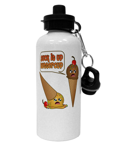 Suck It Up Buttercup Icecream Aluminum 600ml Water Bottle-Water Bottles-TooLoud-White-Davson Sales