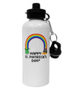 Pixel Pot of Gold St Patrick Text Aluminum 600ml Water Bottle-Water Bottles-TooLoud-White-Davson Sales