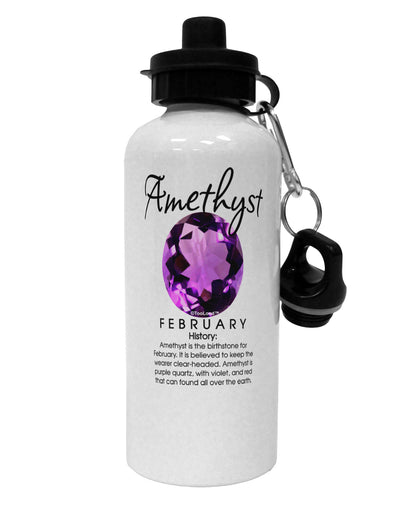 Birthstone Amethyst Aluminum 600ml Water Bottle by TooLoud-Water Bottles-TooLoud-White-Davson Sales