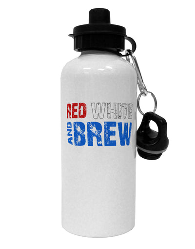 Red White and Brew Color Aluminum 600ml Water Bottle by TooLoud-Water Bottles-TooLoud-White-Davson Sales