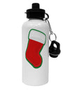 Cute Faux Applique Christmas Stocking Aluminum 600ml Water Bottle-Water Bottles-TooLoud-White-Davson Sales