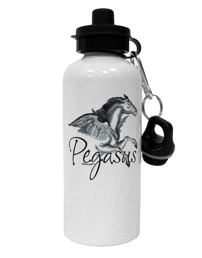 Pegasus Color Illustration Aluminum 600ml Water Bottle-Water Bottles-TooLoud-White-Davson Sales