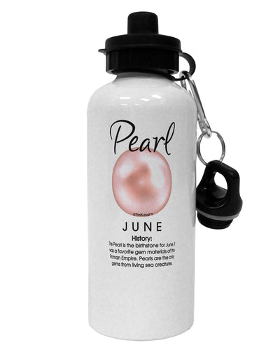 Birthstone Pearl Aluminum 600ml Water Bottle by TooLoud-Water Bottles-TooLoud-White-Davson Sales