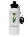 Nutcracker - Green Gold Black Text Aluminum 600ml Water Bottle-Water Bottles-TooLoud-White-Davson Sales