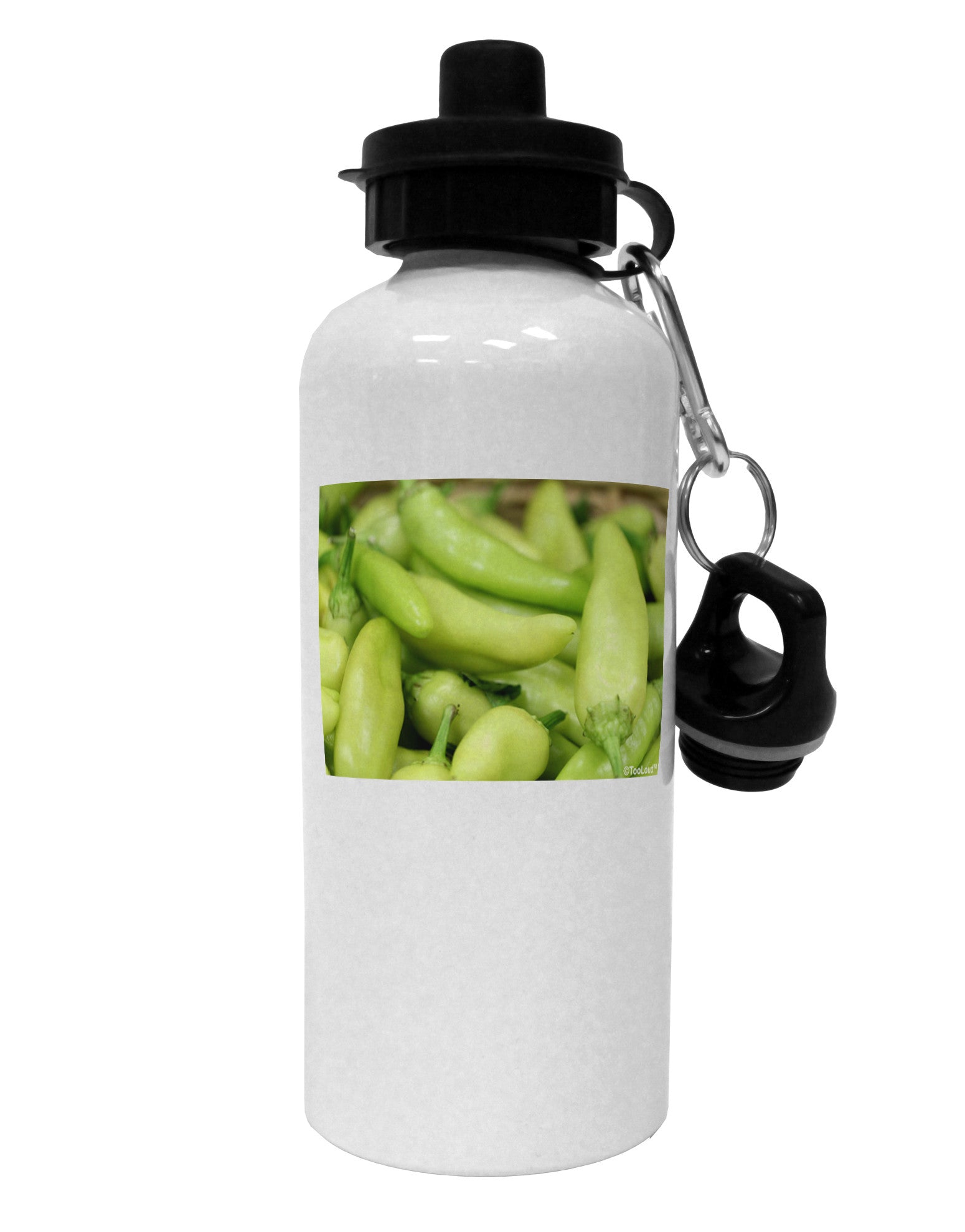 Buy Local - Jalapenos Aluminum 600ml Water Bottle-Water Bottles-TooLoud-White-Davson Sales