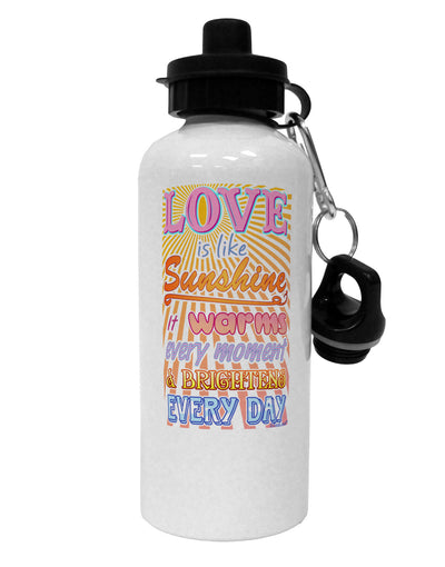 Love is like Sunshine - Sunburst Aluminum 600ml Water Bottle-Water Bottles-TooLoud-White-Davson Sales