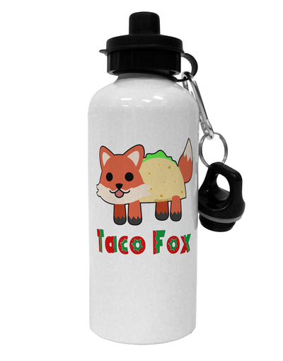 Cute Taco Fox Text Aluminum 600ml Water Bottle-Water Bottles-TooLoud-White-Davson Sales