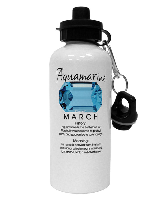 Birthstone Aquamarine Aluminum 600ml Water Bottle by TooLoud-Water Bottles-TooLoud-White-Davson Sales