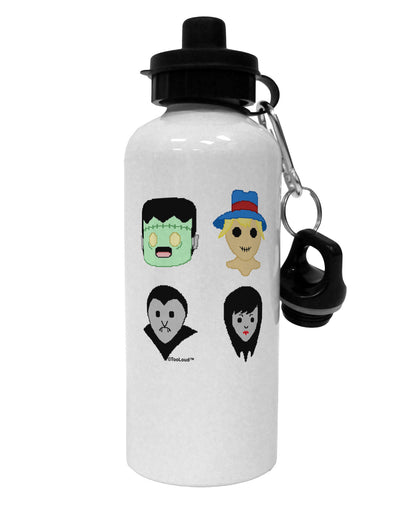 Cute Pixel Monsters Aluminum 600ml Water Bottle-Water Bottles-TooLoud-White-Davson Sales