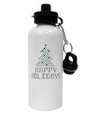 Happy Holidays Sparkles Aluminum 600ml Water Bottle-Water Bottles-TooLoud-White-Davson Sales