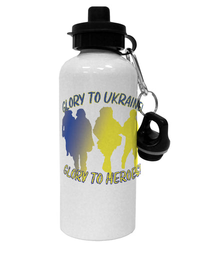 TooLoud Glory to Ukraine Glory to Heroes Aluminum 600ml Water Bottle-Water Bottles-TooLoud-Davson Sales