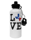 Texas Love Distressed Design Aluminum 600ml Water Bottle by TooLoud-Water Bottles-TooLoud-White-Davson Sales