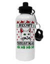 Meowy Christmas Cat Knit Look Aluminum 600ml Water Bottle by TooLoud-TooLoud-White-Davson Sales