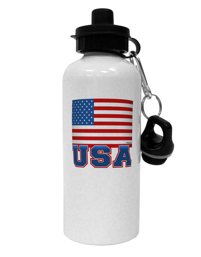 TooLoud USA Flag Aluminum 600ml Water Bottle-Water Bottles-TooLoud-White-Davson Sales