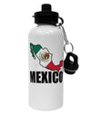 Mexico Outline - Mexican Flag - Mexico Text Aluminum 600ml Water Bottle by TooLoud-Water Bottles-TooLoud-White-Davson Sales