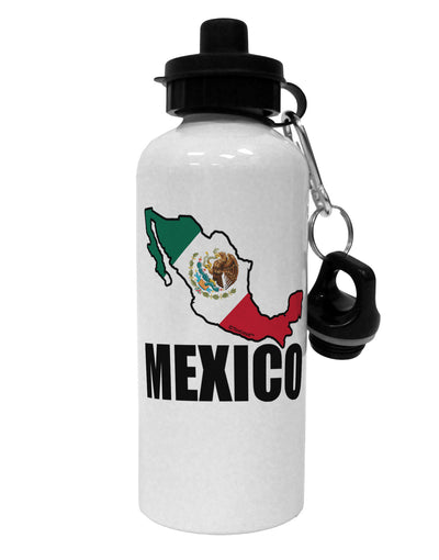 Mexico Outline - Mexican Flag - Mexico Text Aluminum 600ml Water Bottle by TooLoud-Water Bottles-TooLoud-White-Davson Sales