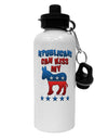 Republicans Can Kiss My - Democrat Aluminum 600ml Water Bottle-Water Bottles-TooLoud-White-Davson Sales