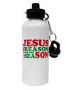 Jesus is the Reason for the Season Christmas Aluminum 600ml Water Bottle-Water Bottles-TooLoud-White-Davson Sales