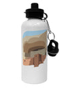 Montezuma Castle Artwork Aluminum 600ml Water Bottle-Water Bottles-TooLoud-White-Davson Sales