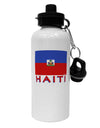 Haiti Flag Aluminum 600ml Water Bottle by TooLoud-Water Bottles-TooLoud-White-Davson Sales