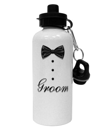 Tuxedo - Groom Aluminum 600ml Water Bottle-Water Bottles-TooLoud-White-Davson Sales