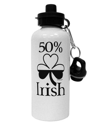 50 Percent Irish - St Patricks Day Aluminum 600ml Water Bottle by TooLoud-Water Bottles-TooLoud-White-Davson Sales