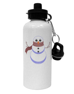 Sand Snowman on the Beach Aluminum Water Bottle