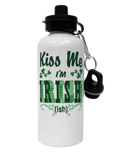 Kiss Me I'm Irish-ish Aluminum 600ml Water Bottle-Water Bottles-TooLoud-White-Davson Sales