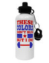 These Colors Don't Run But I Do - Patriotic Workout Aluminum 600ml Water Bottle-Water Bottles-TooLoud-White-Davson Sales