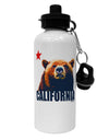 California Republic Design - Grizzly Bear and Star Aluminum 600ml Water Bottle by TooLoud-Water Bottles-TooLoud-White-Davson Sales