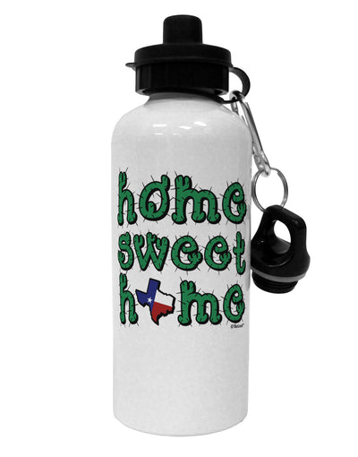 Home Sweet Home - Texas - Cactus and State Flag Aluminum 600ml Water Bottle by TooLoud-Water Bottles-TooLoud-White-Davson Sales