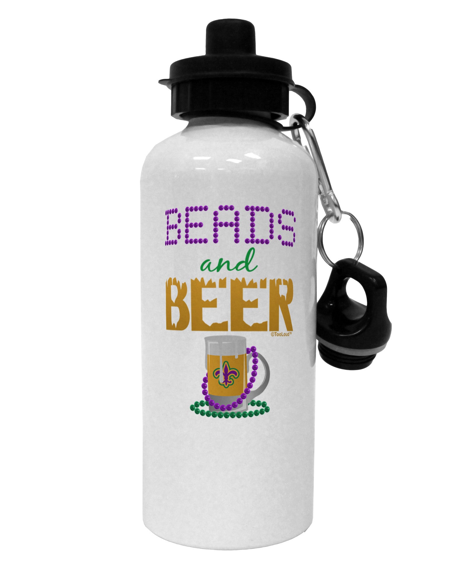 Beads And Beer Aluminum 600ml Water Bottle-Water Bottles-TooLoud-White-Davson Sales