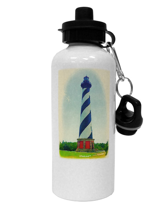 Watercolor Lighthouse 1 Aluminum 600ml Water Bottle-Water Bottles-TooLoud-White-Davson Sales