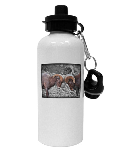 CO Bighorn Head Butt Desaturated Aluminum 600ml Water Bottle-Water Bottles-TooLoud-White-Davson Sales