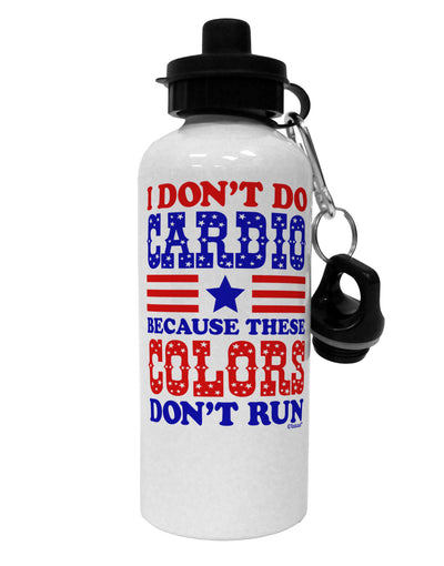 I Don't Do Cardio Because These Colors Don't Run Aluminum 600ml Water Bottle-Water Bottles-TooLoud-White-Davson Sales