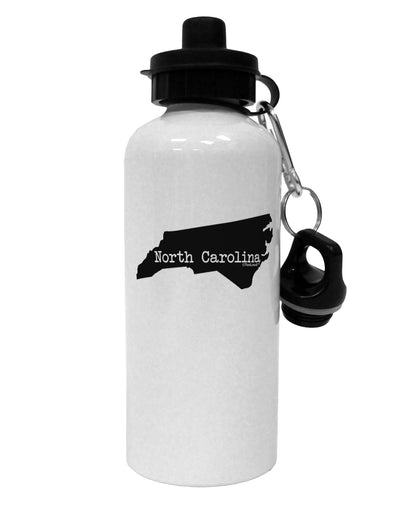 North Carolina - United States Shape Aluminum 600ml Water Bottle by TooLoud-Water Bottles-TooLoud-White-Davson Sales