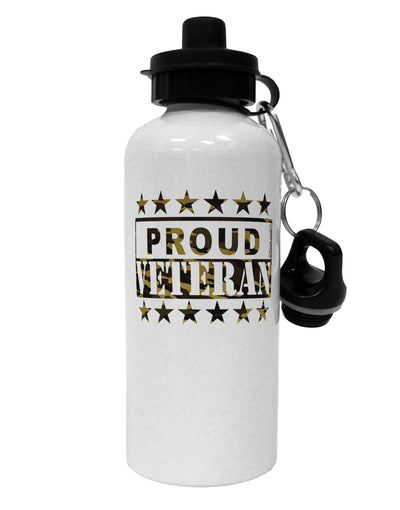 Proud Veteran Camo Aluminum 600ml Water Bottle-Water Bottles-TooLoud-White-Davson Sales