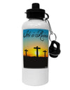 Three Crosses Sunrise - He Is Risen Aluminum 600ml Water Bottle by TooLoud-Water Bottles-TooLoud-White-Davson Sales