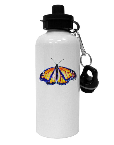 TooLoud Watercolor Monarch Butterfly Aluminum 600ml Water Bottle-Water Bottles-TooLoud-White-Davson Sales