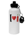 I Heart Sriracha Design Aluminum 600ml Water Bottle by TooLoud-Water Bottles-TooLoud-White-Davson Sales