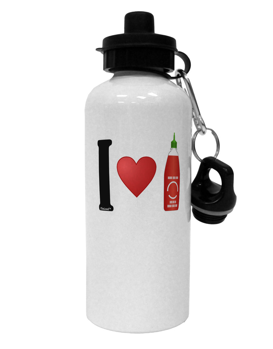 I Heart Sriracha Design Aluminum 600ml Water Bottle by TooLoud-Water Bottles-TooLoud-White-Davson Sales