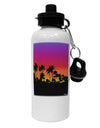 Palm Trees and Sunset Design Aluminum 600ml Water Bottle by TooLoud-Water Bottles-TooLoud-White-Davson Sales