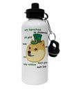 St Patricks Day Leprechaun Doge Aluminum 600ml Water Bottle-Water Bottles-TooLoud-White-Davson Sales