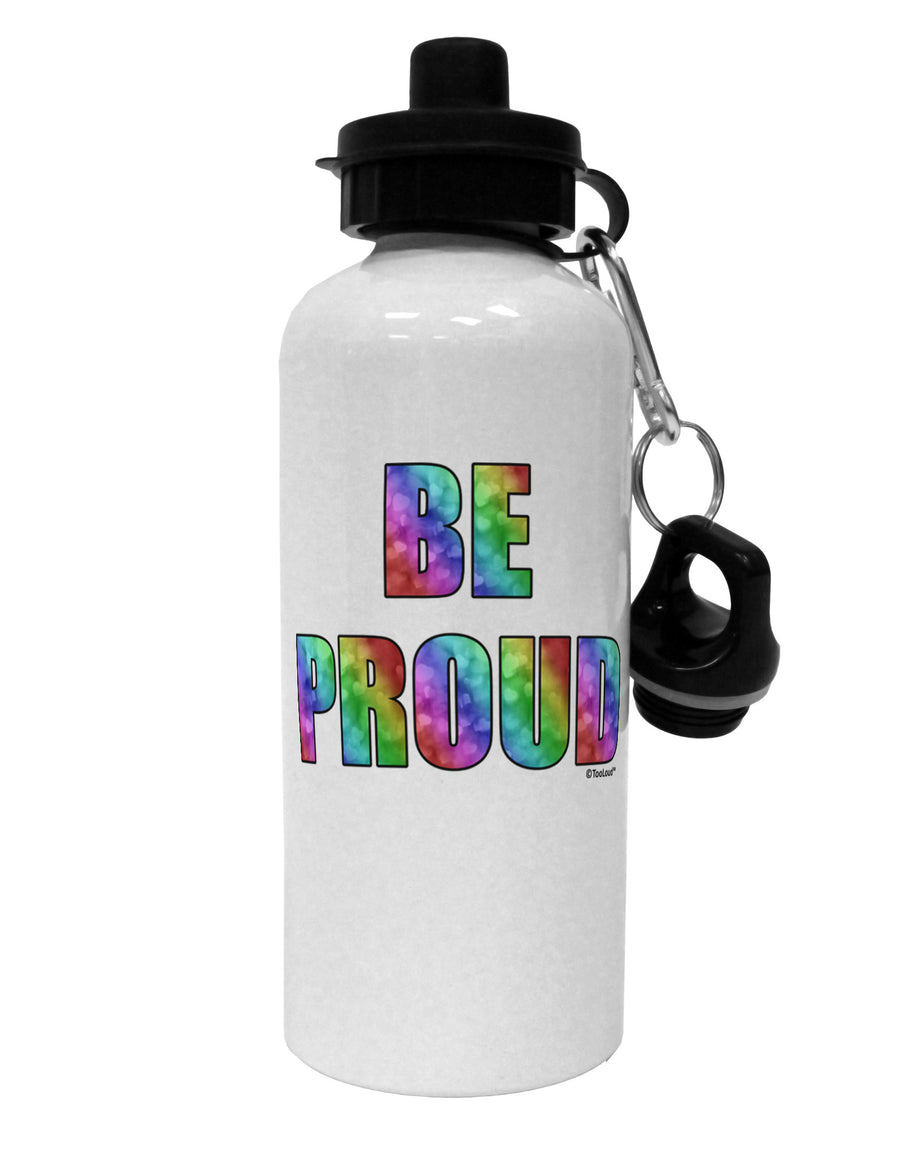 Be Proud Gay Pride - Rainbow Hearts Aluminum 600ml Water Bottle by TooLoud-Water Bottles-TooLoud-White-Davson Sales