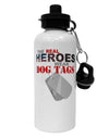 Heroes Dog Tags Aluminum 600ml Water Bottle-Water Bottles-TooLoud-White-Davson Sales