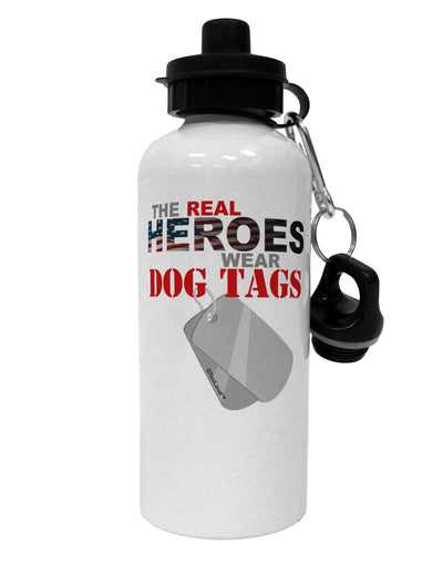 Heroes Dog Tags Aluminum 600ml Water Bottle-Water Bottles-TooLoud-White-Davson Sales