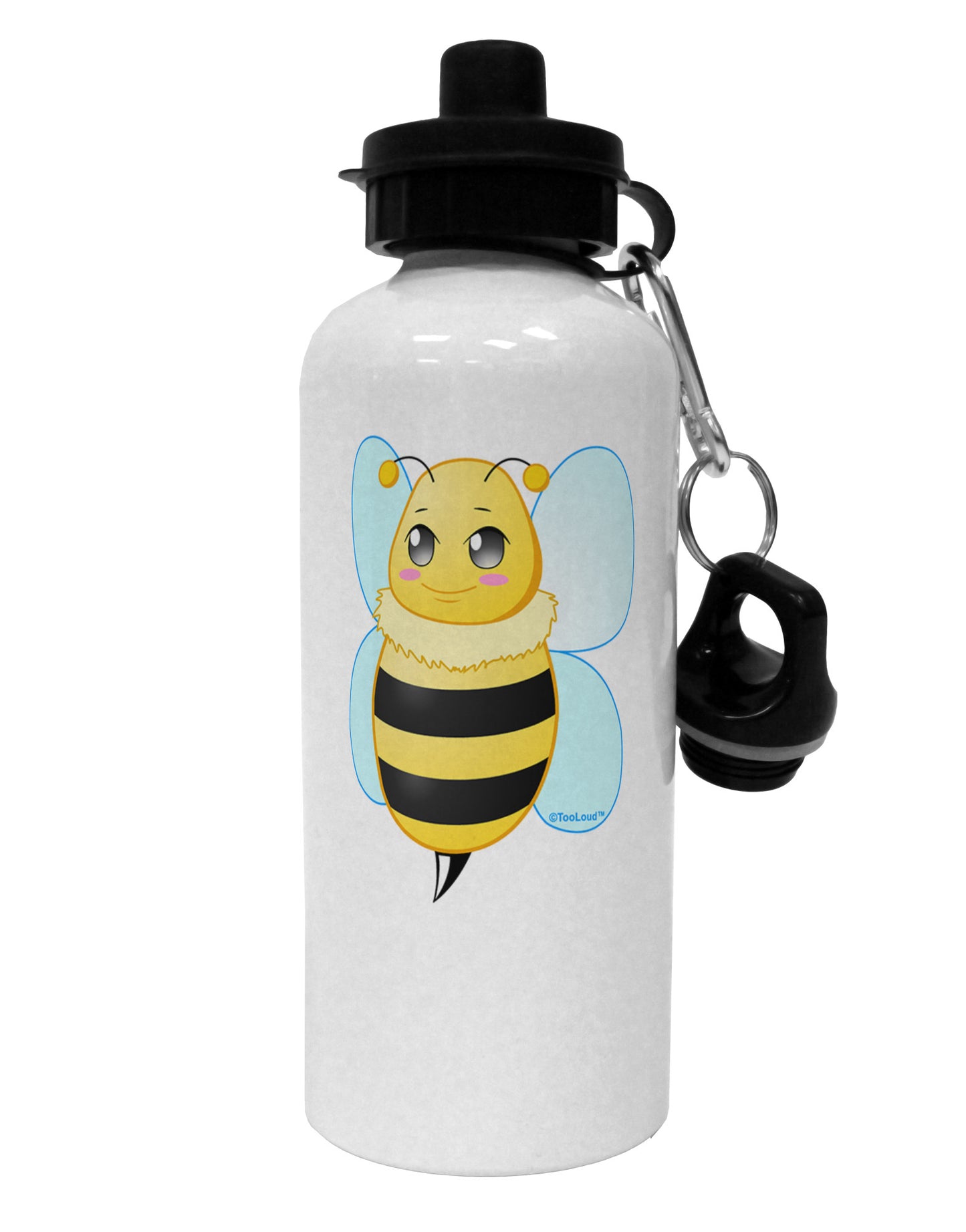 Cute Bee Aluminum 600ml Water Bottle-Water Bottles-TooLoud-White-Davson Sales