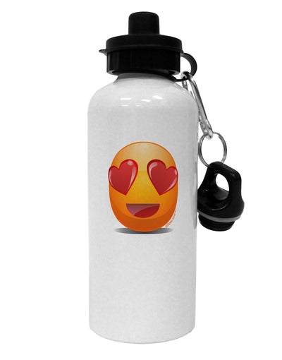 Heart Eye Emoji Aluminum 600ml Water Bottle-Water Bottles-TooLoud-White-Davson Sales